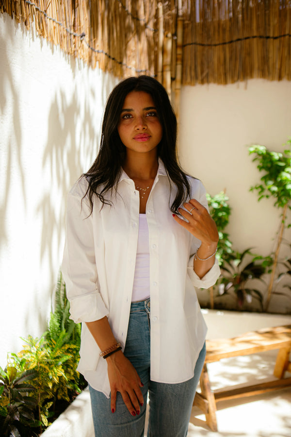 poplin shirt _ white